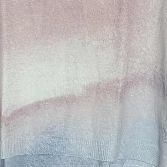 Amaryllis Womens (Size M) Pastel Tie-Dyed V-Neck Sweater w/ Floral Embroidery - Picture 2 of 15